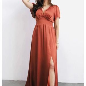 Baltic Born rust Prague satin maxi dress NEW WITH TAGS